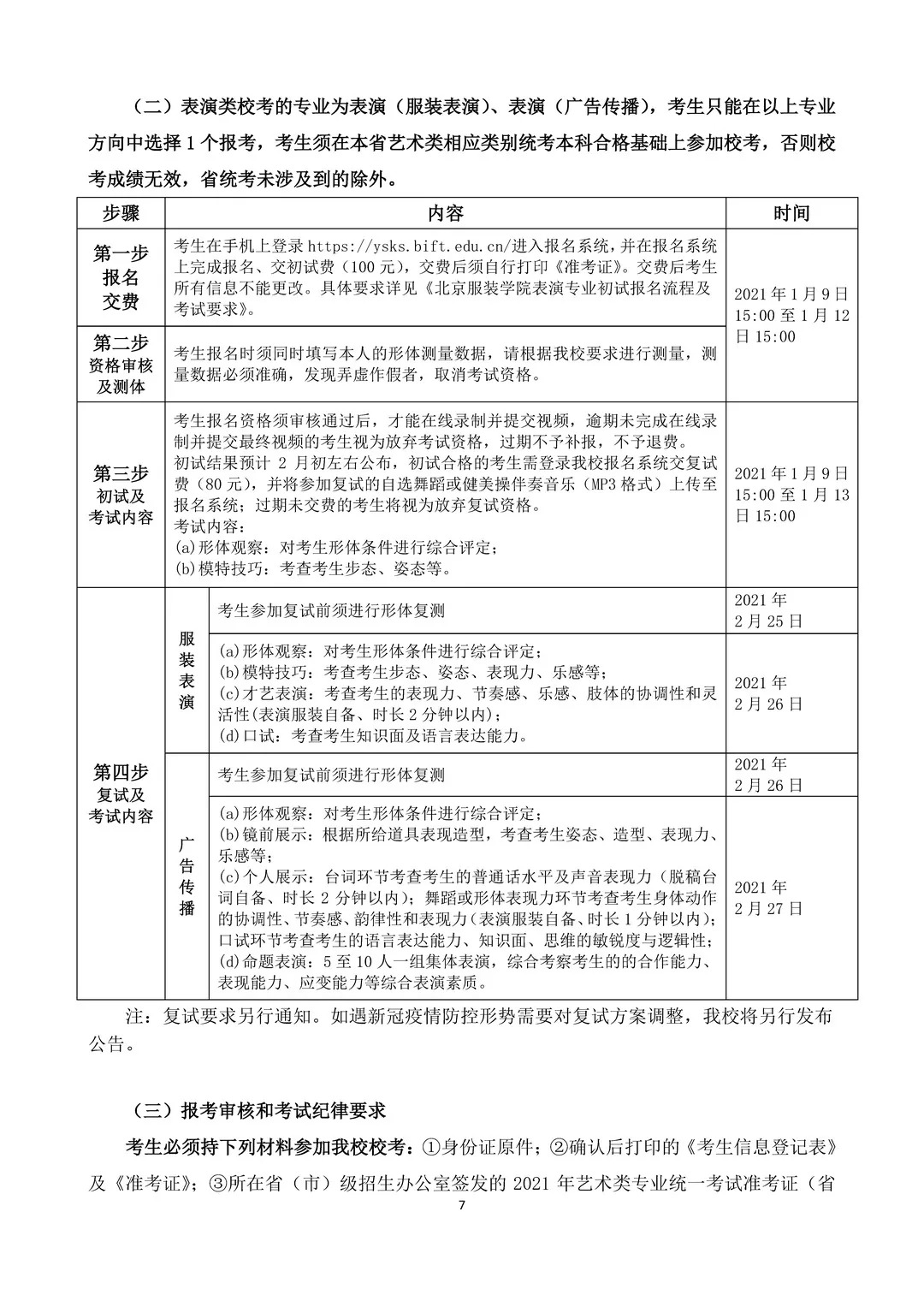 北京服装学院2021年艺术类本科专业招生简章