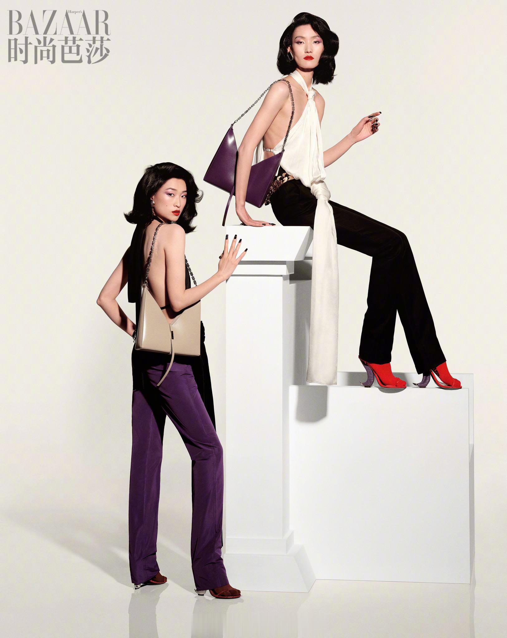 国模登上《时尚芭莎》三月开季刊封面